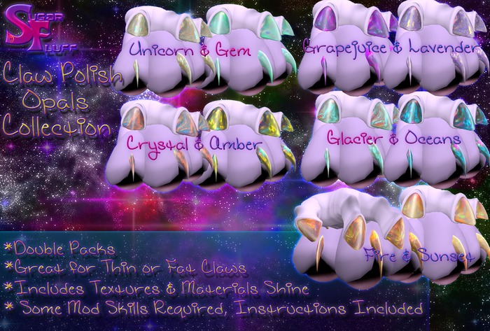 ~*SugarFluff*~ Claw Polish Opals Fire & Sunset