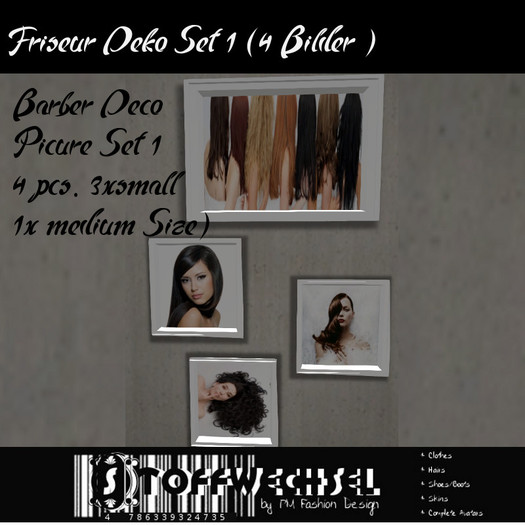 [Stoffwechsel] Friseur Deko Bilder Set 1 (Barber Picture Deco)