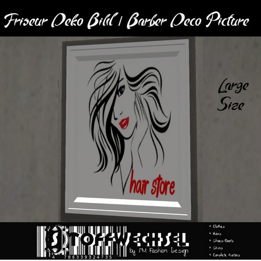 Friseurbild 12 (Large) / Barber Frame/ Picture / Deco
