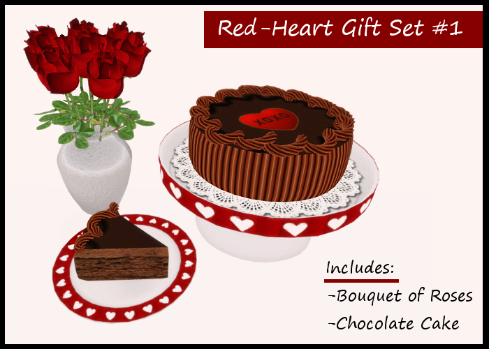 [POSH] Red-Heart Gift Set  (Chocolate Cake)