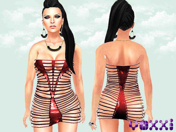 .::voxxi::. [Gina] Ripped Dress Latex Red