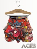ACIES*Ruffled Spiderman Comiks Skirt MESH