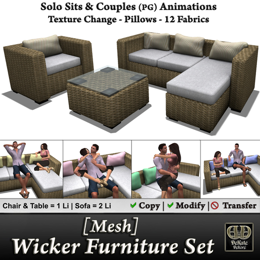 [Mesh] Wicker Furniture Set