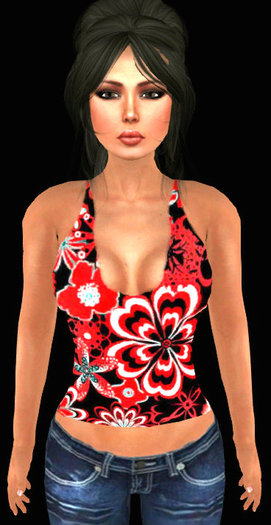 Red Flowers Tank Top