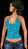 Turquoise Glitter Tank Top