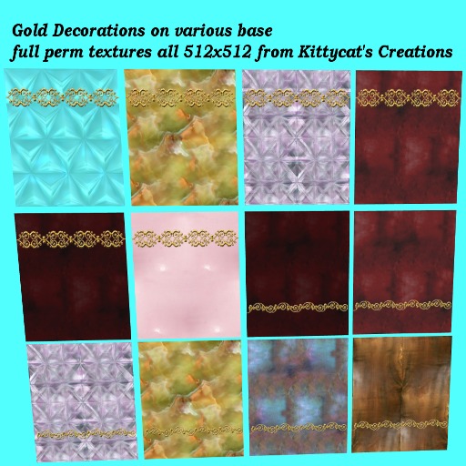 Gold decorations on various box