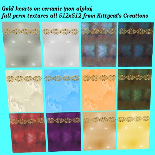Gold hearts on ceramics box