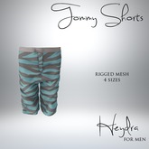 HEYDRA Tommy Zebra Blue Shorts