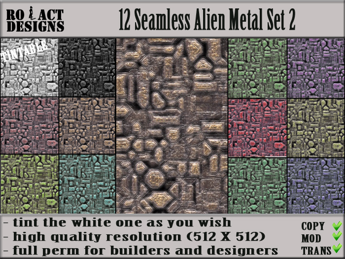 Ro!Act Designs 12 Seamless Alien Metal Set 2
