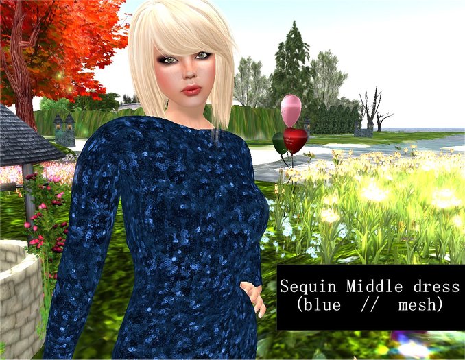 Sequin middle dress  blue