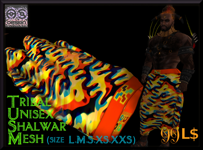Tribal Unisex Shalwar (5 sizes mesh) ::ASDesign::