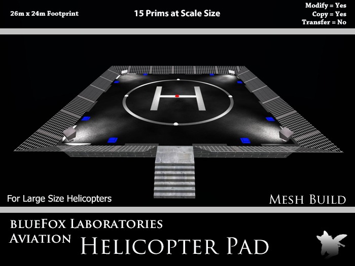 blueFox Helicopter Large Landing Pad Mesh Package