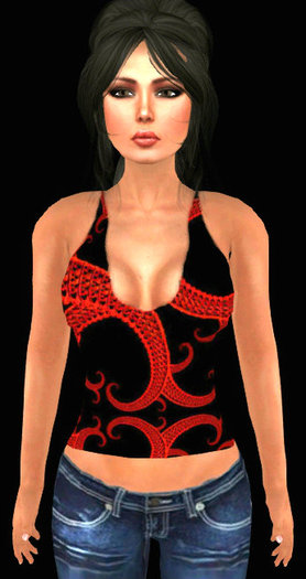 Black&Red Fractal Tank Top
