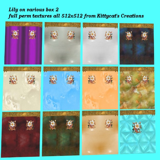 Lily on various 2 box