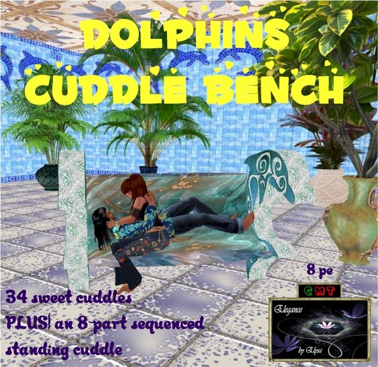 *EbE* Dolphins Cuddle Bench (aqua)
