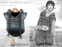 !gO! Dey - hoodie vest -light blue-