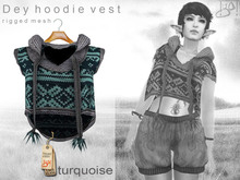 !gO! Dey - hoodie vest -turquoise-