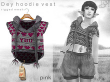 !gO! Dey - hoodie vest -pink-