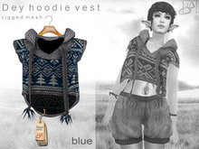!gO! Dey - hoodie vest -blue-