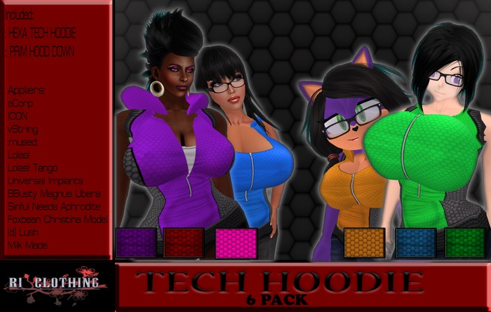 ~RI~-TECH-HOODIE-HEXA 6 PACK