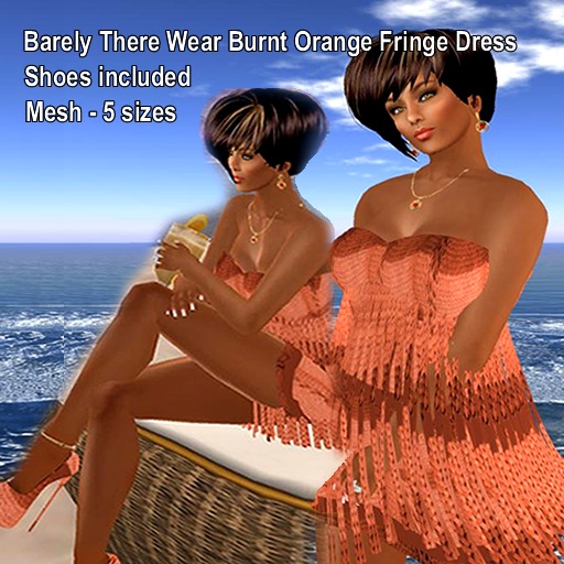 burnt orange fringe dress