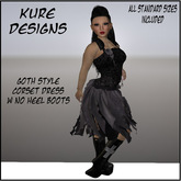 Goth Style Dress w boots box