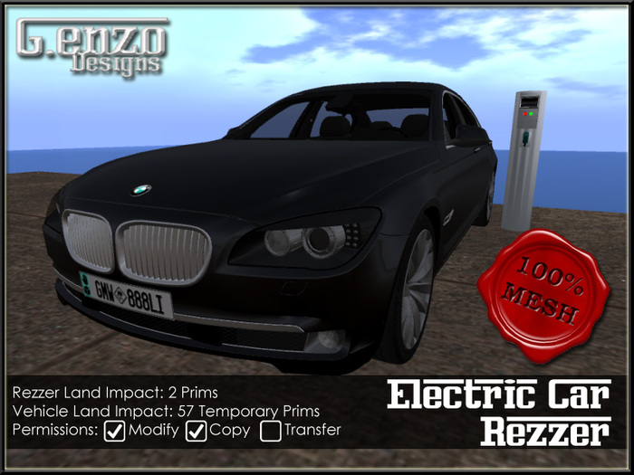 Second Life Marketplace - G.ENZO Electric Car Rezzer - Self-Cleaning ...