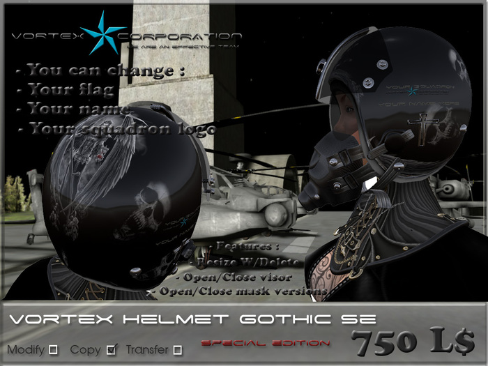 Vortex Pilot helmet - wings DEMO