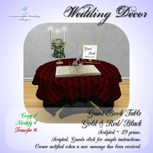 Guest Book Table [White/Silver] [Boxed]