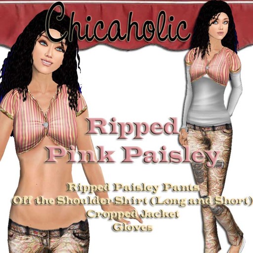 Chicaholic Ripped Pink Paisley Outfit