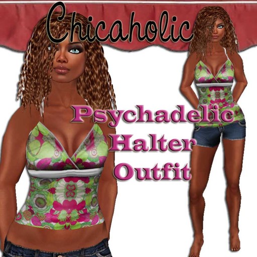 Chicaholic Psychadelic Halter and Short Shorts
