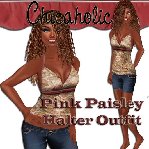 Chicaholic Paisley Halter and Bermuda Jean Shorts