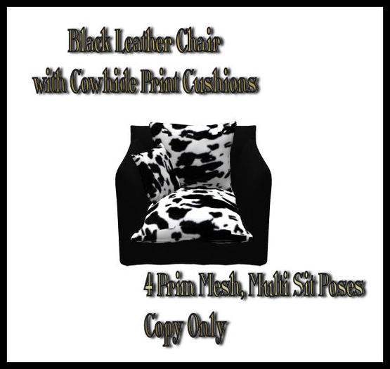 Blk Leather/Cowhide Chair