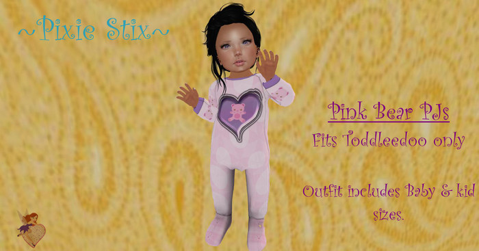 {Pixie Stix} Pink Bear PJs TD
