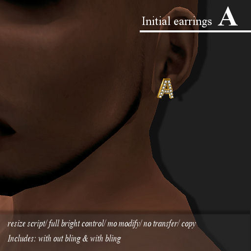 STUD-INITIAL [A] GOLD   -RYCA-