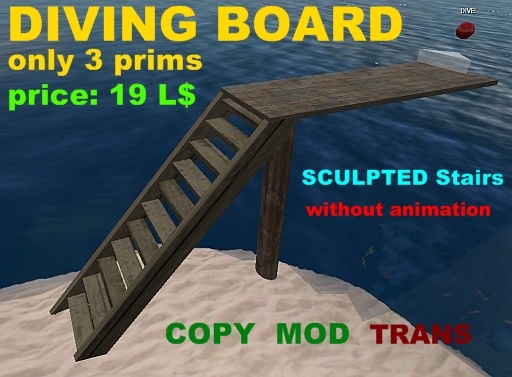Wooden Diving Board With Sculpted Stairs