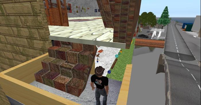 Stairs 4 steps sculpted prim multi colored bricks copy / modify
