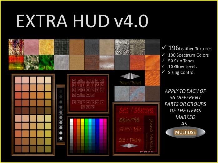 Second Life Marketplace - EXTRA HUD v4.0 (Texturas de Pieles)