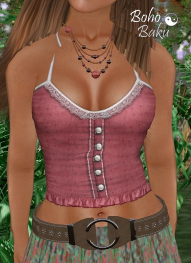 Boho Baku~ Rose Cotton Ruffled Top