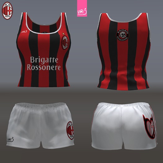 AC MILAN - female top + shorts (MESH)