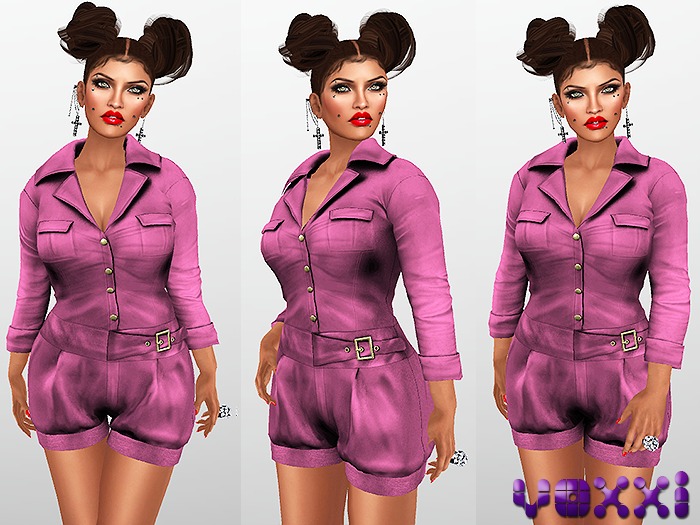.::voxxi::. [Cruz] Belted Romper Pink