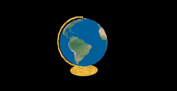 V & H world globe with rotation script