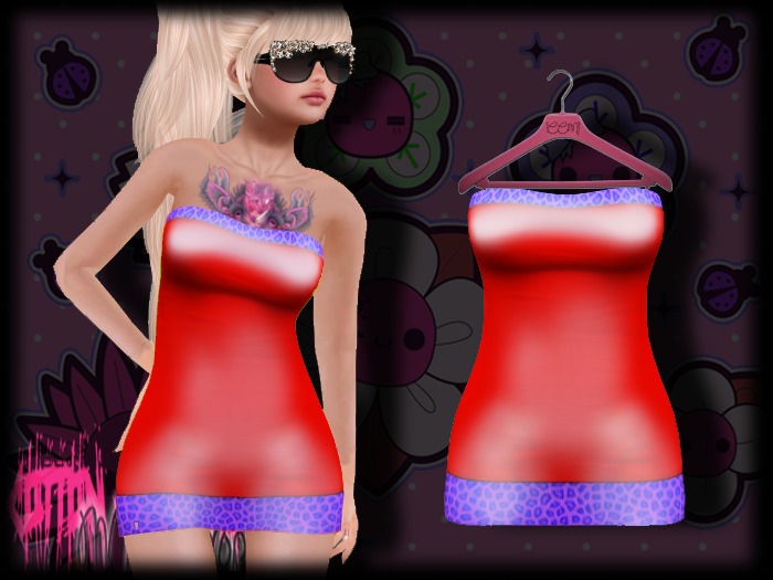 {C.C.M.} Rawr Mesh Minidress - Red n Blue