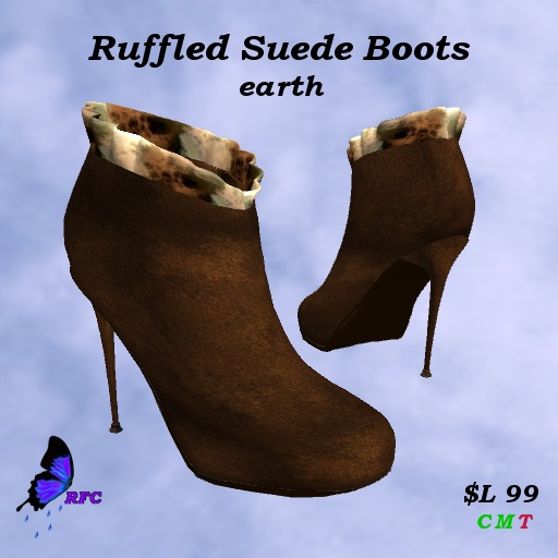 Ruffled Suede Boots-Mist