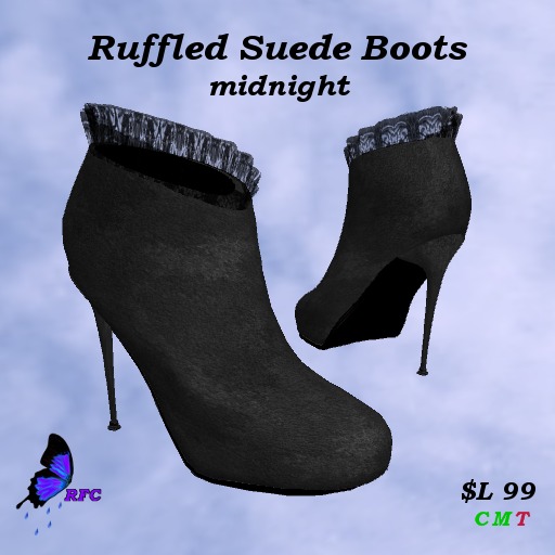 Ruffled Suede Boots-Mist