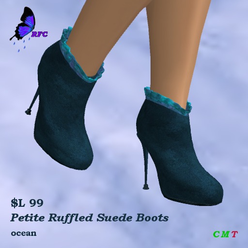 Ruffled Suede Boots-Mist