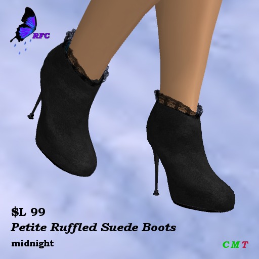 Ruffled Suede Boots-Mist