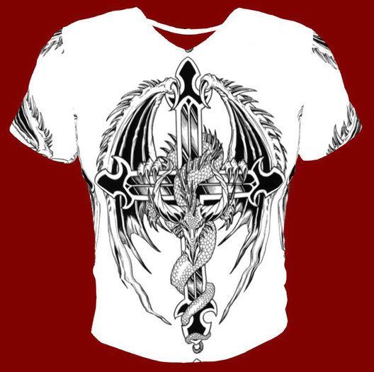 Dragon Cross T-Shirt (Mesh)