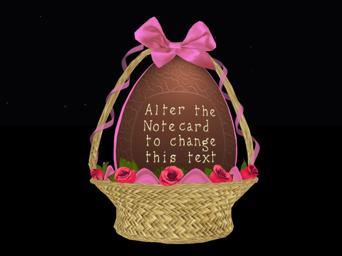 Easter Egg with Changeable Message and Deep Pink Roses