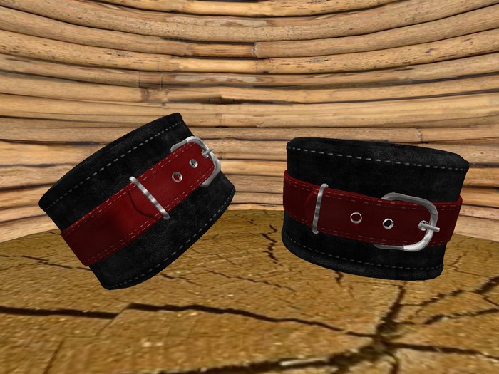 Leather Bracelet  (D. Red)